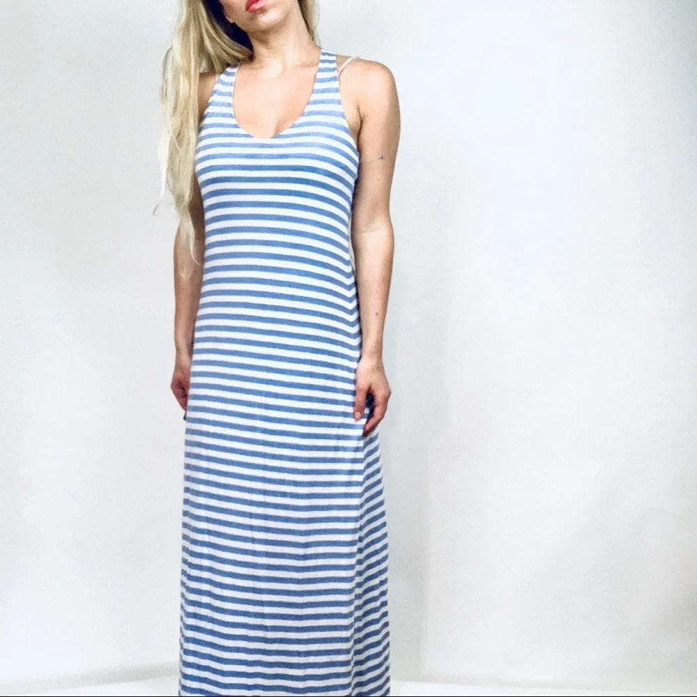 Splendid Maxi dress blue stripe small - Picture 1 of 6